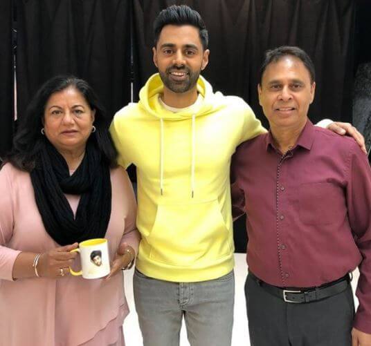 Seema Usmani with her husband Najme and son Hasan Minhaj.